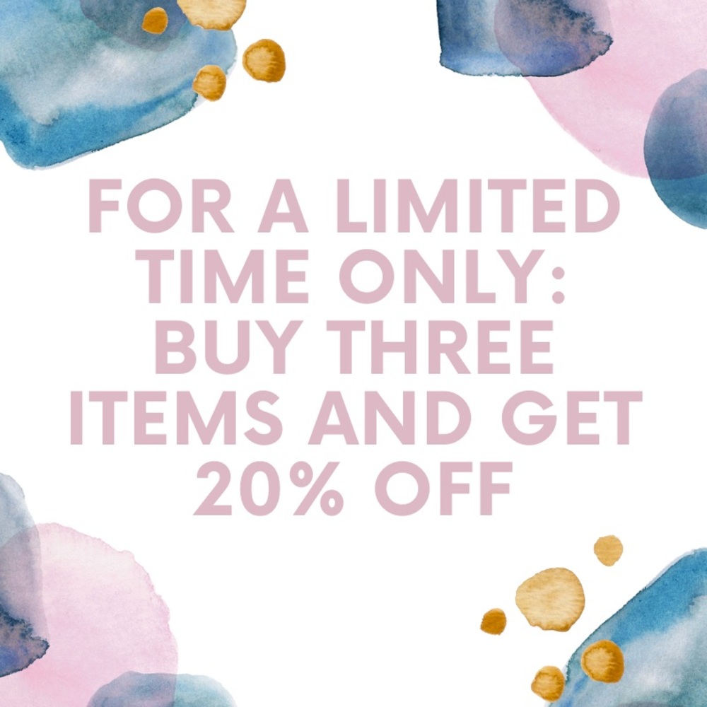 20% OFF THREE ITEMS
